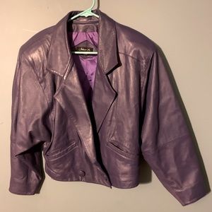 1980s Julian K Purple Leather Jacket